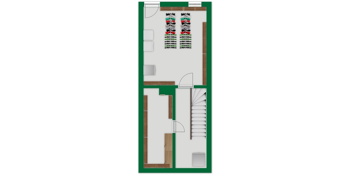 Grundriss-Skizze Untergeschoss linkes Haus